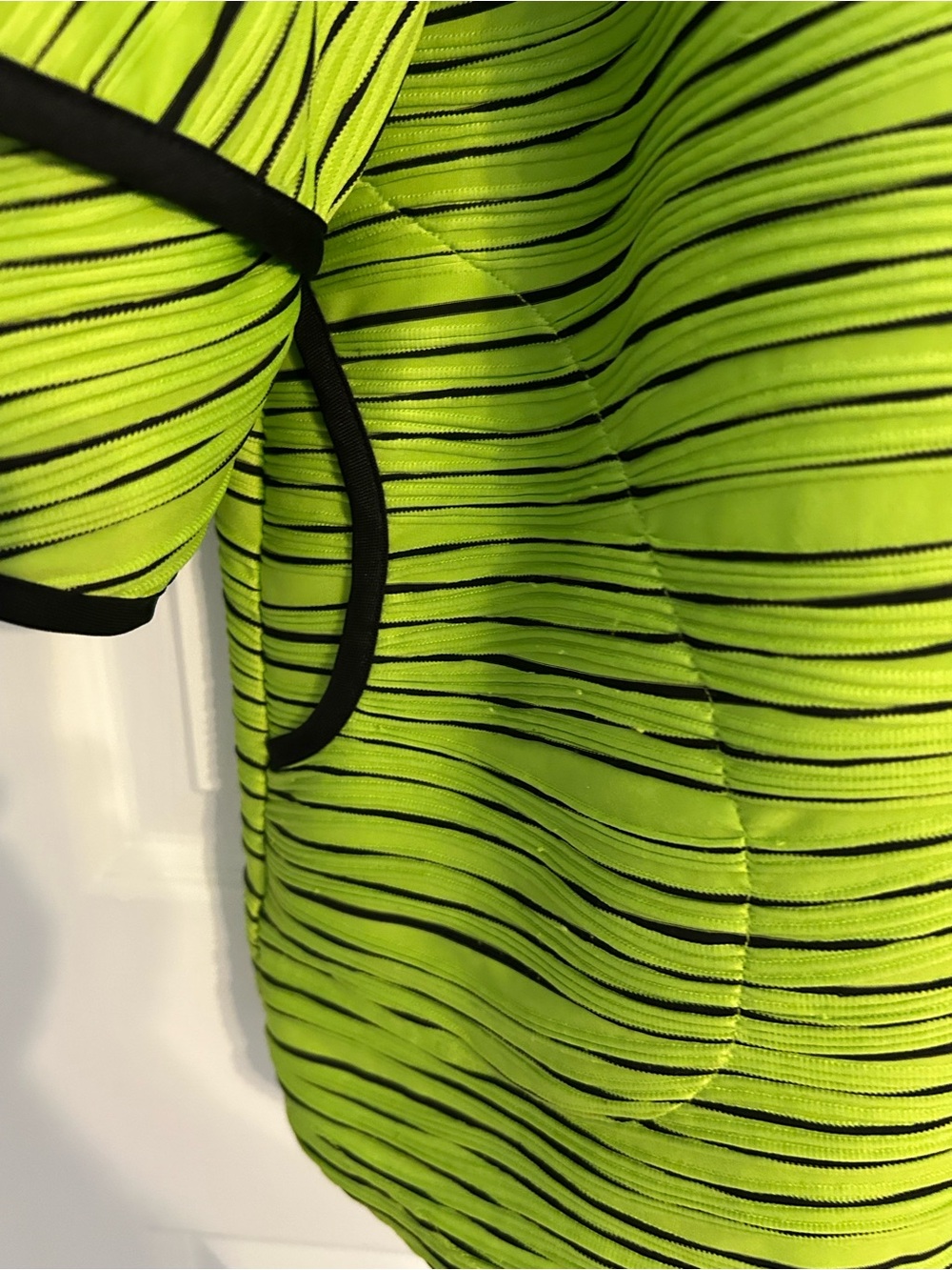 Multiples Lime Green and Black Striped Button Jacket - Picture 4 of 5
